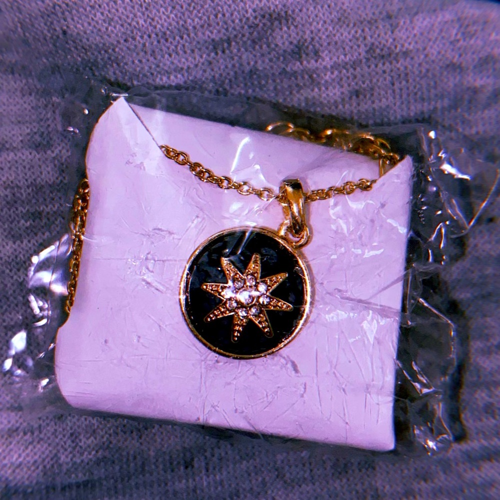 Celestial natural stone moon necklace